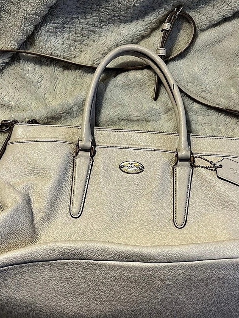 Coach leather tote in White